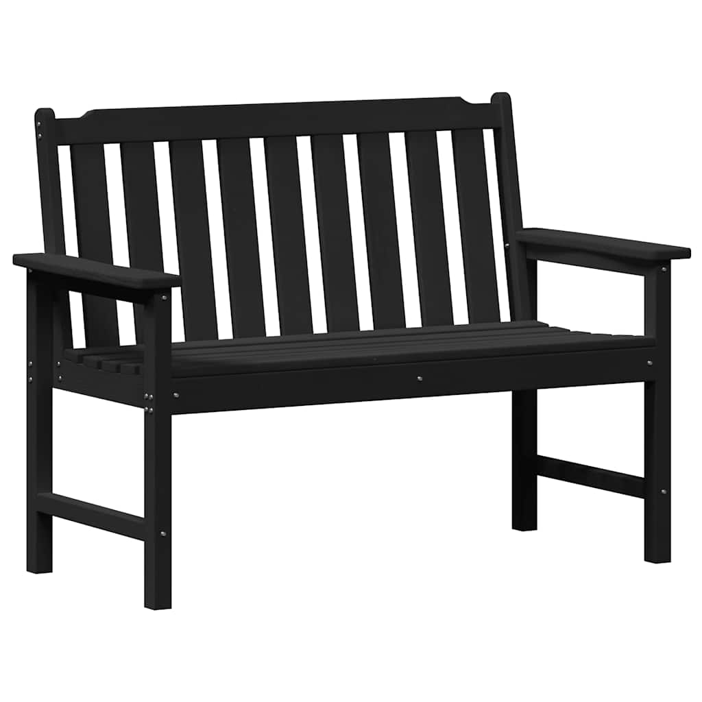 vidaXL Ławka ogrodowa Czarny 120 x 59 x 88 cm HDPE