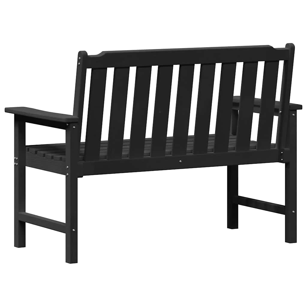 vidaXL Ławka ogrodowa Czarny 120 x 59 x 88 cm HDPE