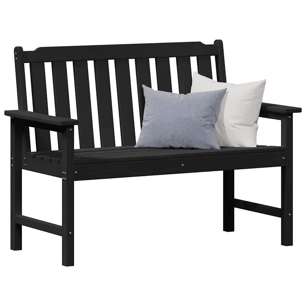 vidaXL Ławka ogrodowa Czarny 120 x 59 x 88 cm HDPE
