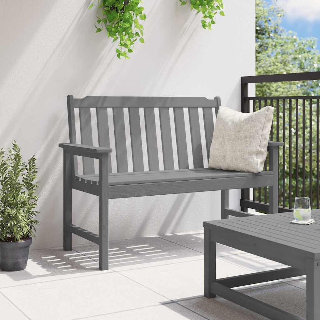 vidaXL Ławka ogrodowa Jasnoszary 120 x 59 x 88 cm HDPE