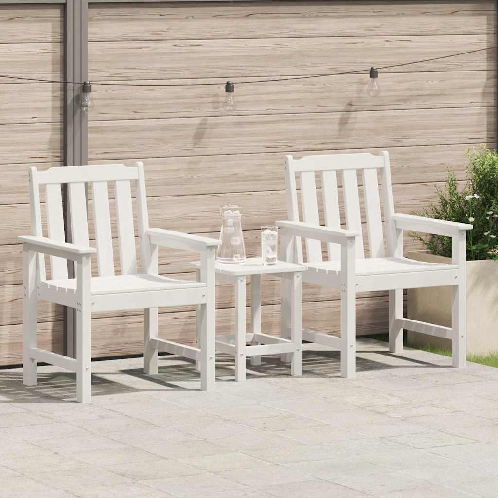 vidaXL Krzesło jadalne ogrodowe 2 pcs Biały 65,5 x 59 x 88 cm HDPE