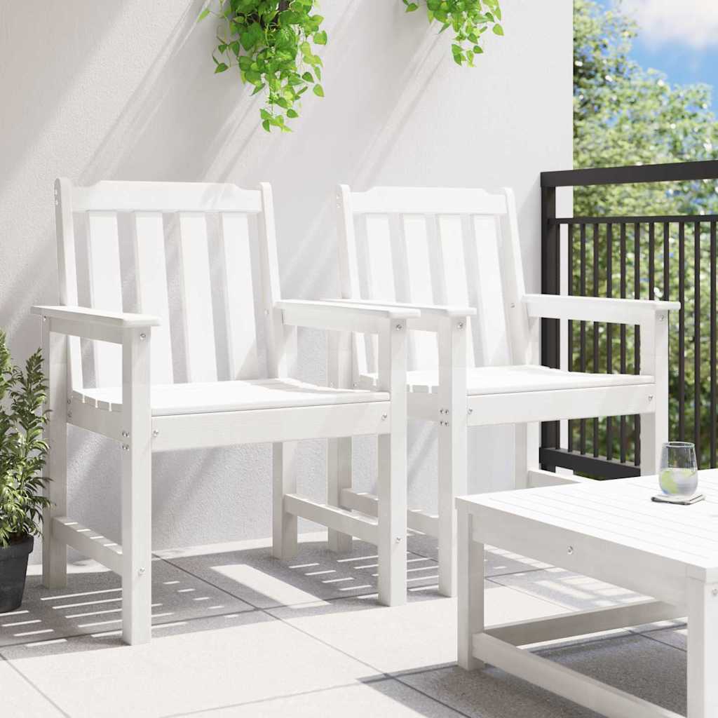 vidaXL Krzesło jadalne ogrodowe 2 pcs Biały 65,5 x 59 x 88 cm HDPE