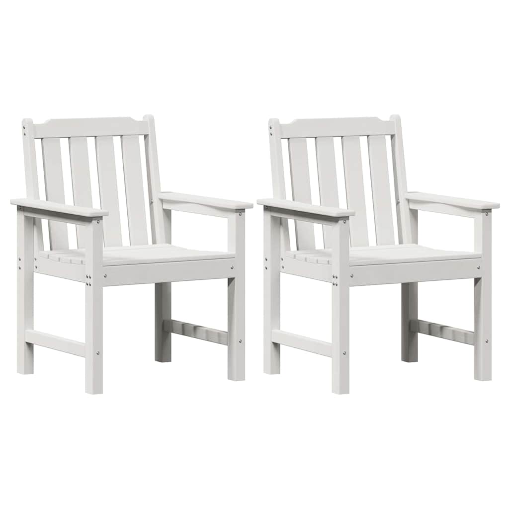 vidaXL Krzesło jadalne ogrodowe 2 pcs Biały 65,5 x 59 x 88 cm HDPE