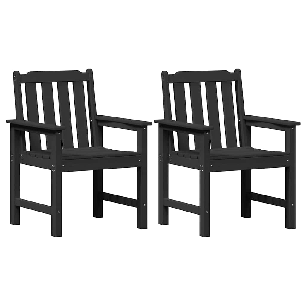 vidaXL Krzesło jadalne ogrodowe 2 pcs Czarny 65,5 x 59 x 88 cm HDPE