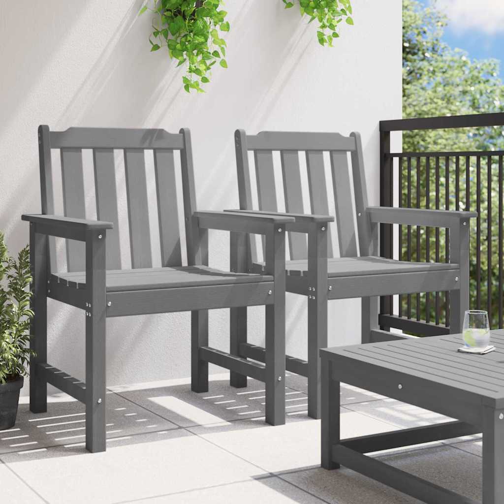 vidaXL Krzesło jadalne ogrodowe 2 pcs Jasnoszary 65,5 x 59 x 88 cm