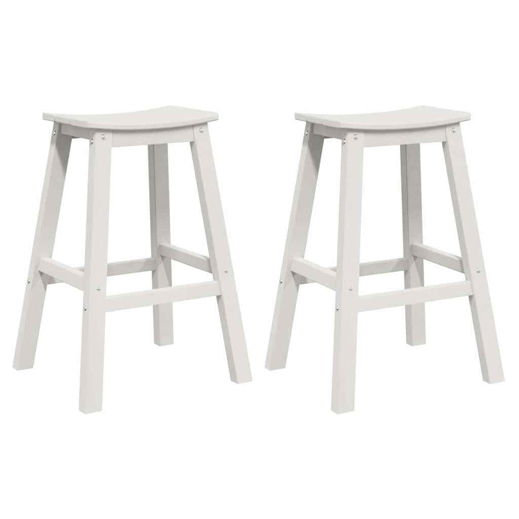 vidaXL Stołek barowy 2 pcs Biały 52 x 43 x 73,5 cm HDPE