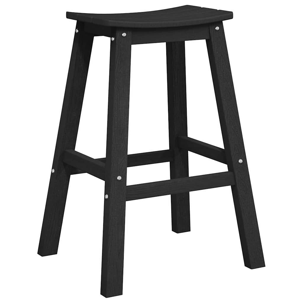 vidaXL Stołek barowy 2 pcs Czarny 52 x 43 x 73,5 cm HDPE
