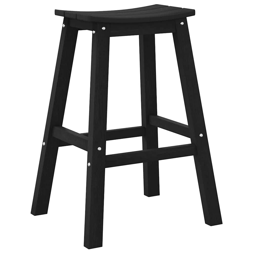 vidaXL Stołek barowy 2 pcs Czarny 52 x 43 x 73,5 cm HDPE