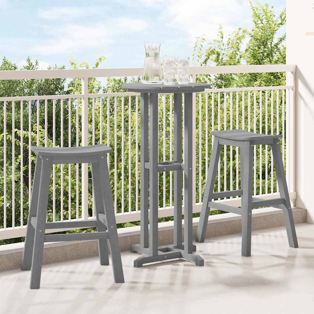 vidaXL Stołek barowy 2 pcs Jasnoszary 52 x 43 x 73,5 cm HDPE