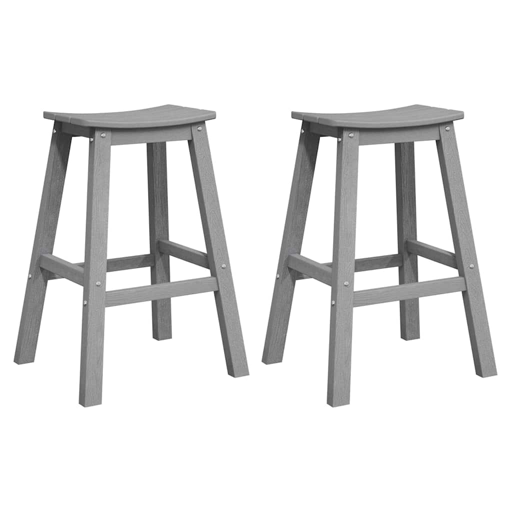 vidaXL Stołek barowy 2 pcs Jasnoszary 52 x 43 x 73,5 cm HDPE