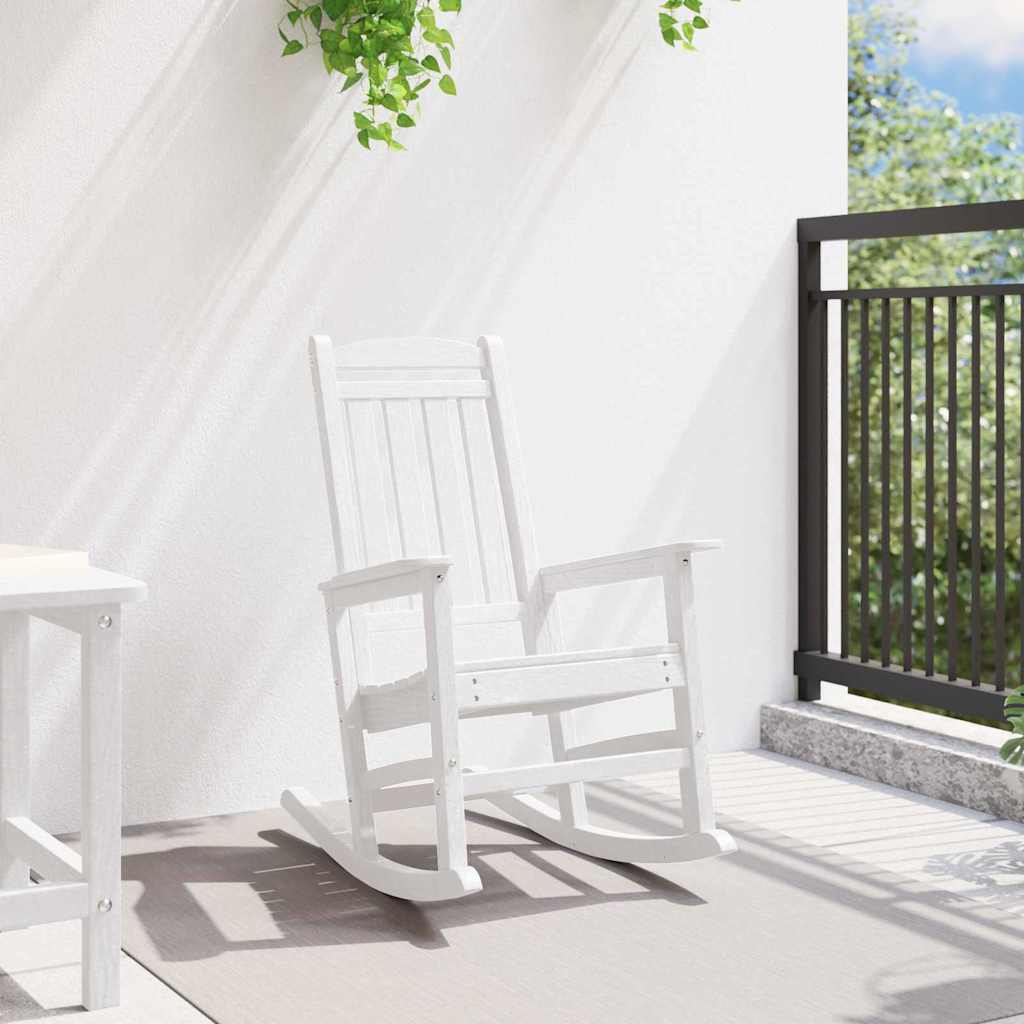 vidaXL Ogrodowe Krzesło Bujańce Biały 92 x 70 x 108cm HDPE