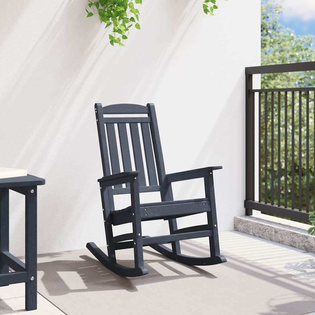 vidaXL Ogrodowe Krzesło Bujańce Granatowy 92 x 70 x 108cm HDPE