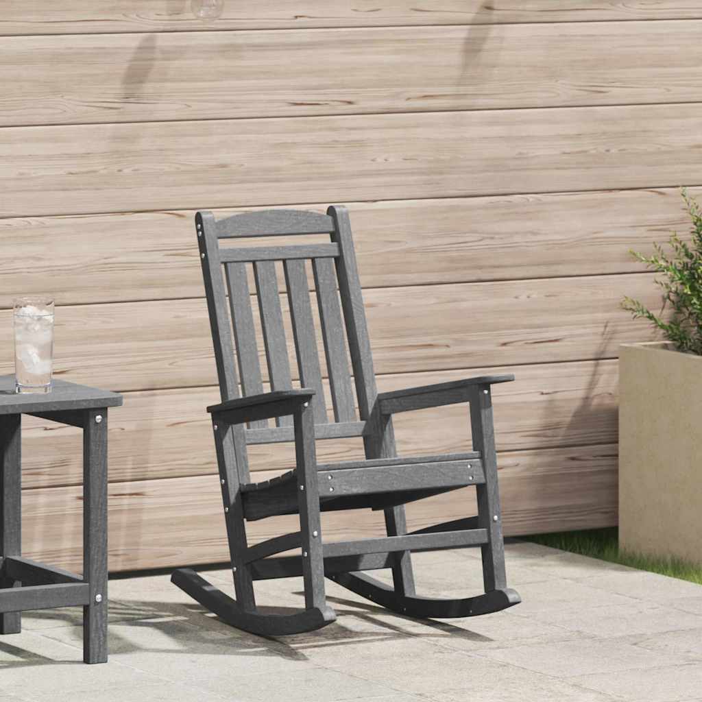 vidaXL Ogrodowe Krzesło Bujańce Jasnoszary 92 x 70 x 108cm HDPE