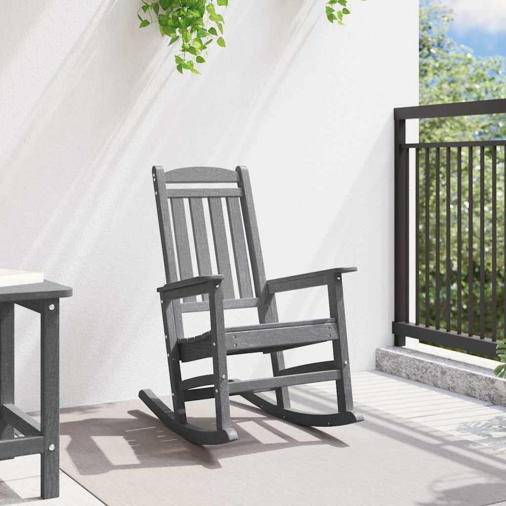 vidaXL Ogrodowe Krzesło Bujańce Jasnoszary 92 x 70 x 108cm HDPE