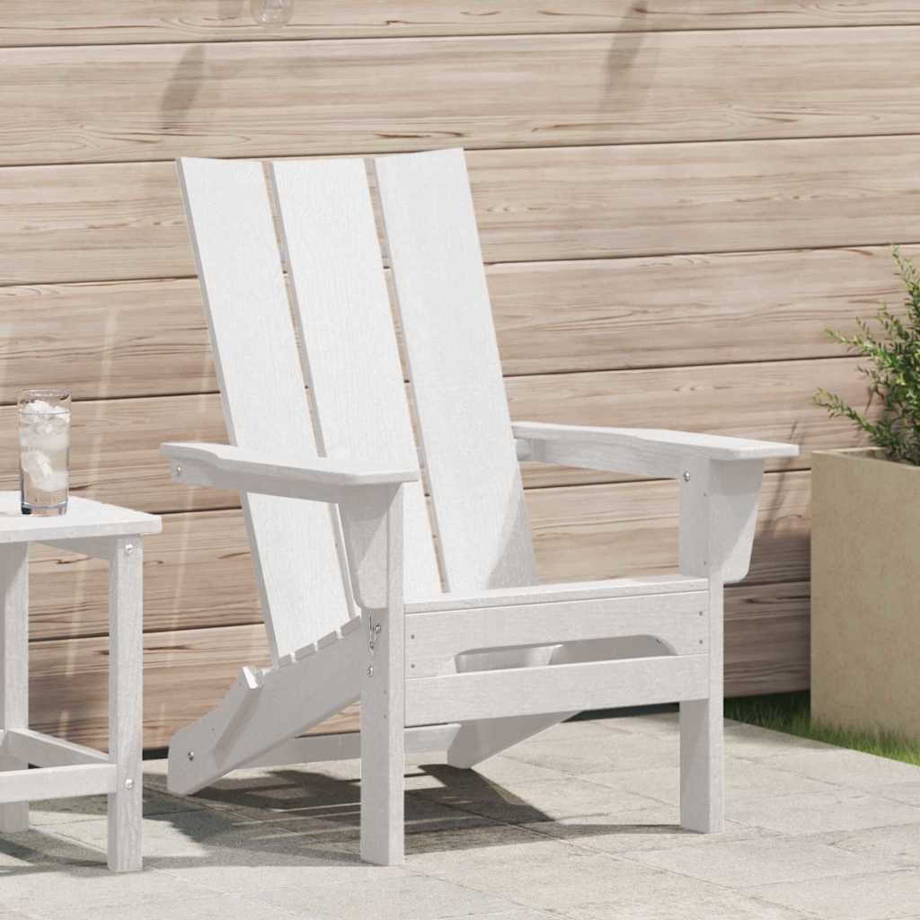 vidaXL Składany fotel Adirondack Biały 80,5 x 74,5 x 92 cm HDPE