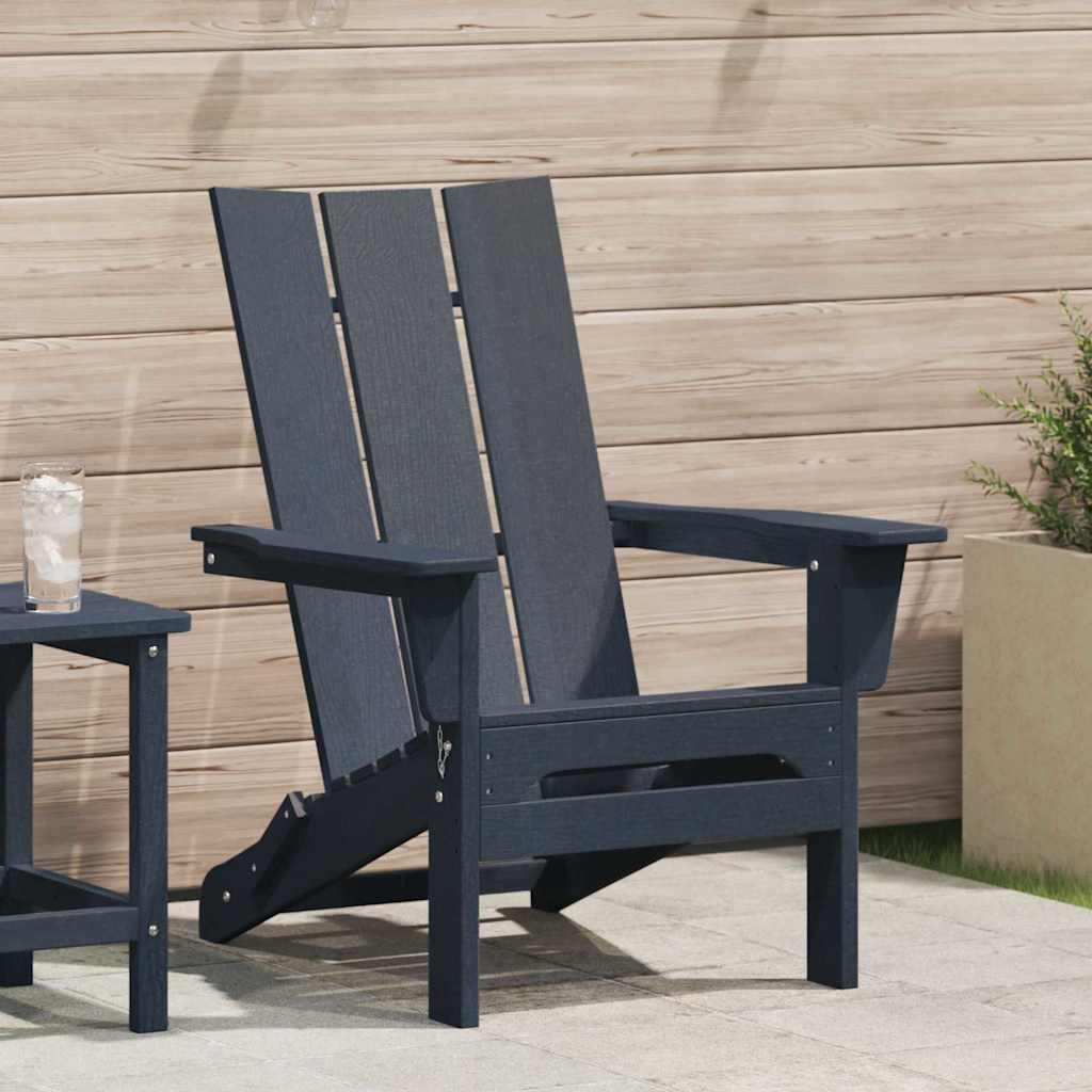 vidaXL Składany fotel Adirondack Granatowy 80,5 x 74,5 x 92 cm HDPE