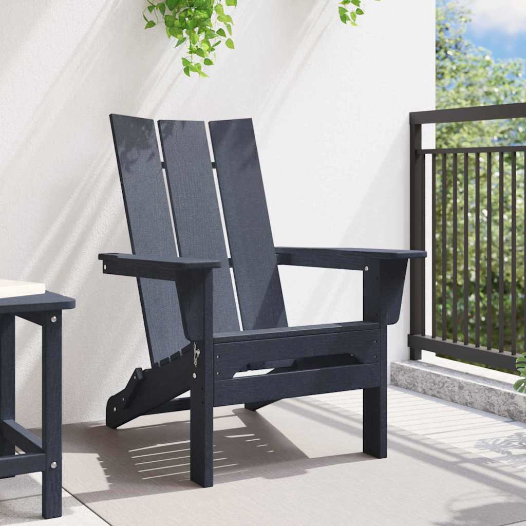 vidaXL Składany fotel Adirondack Granatowy 80,5 x 74,5 x 92 cm HDPE