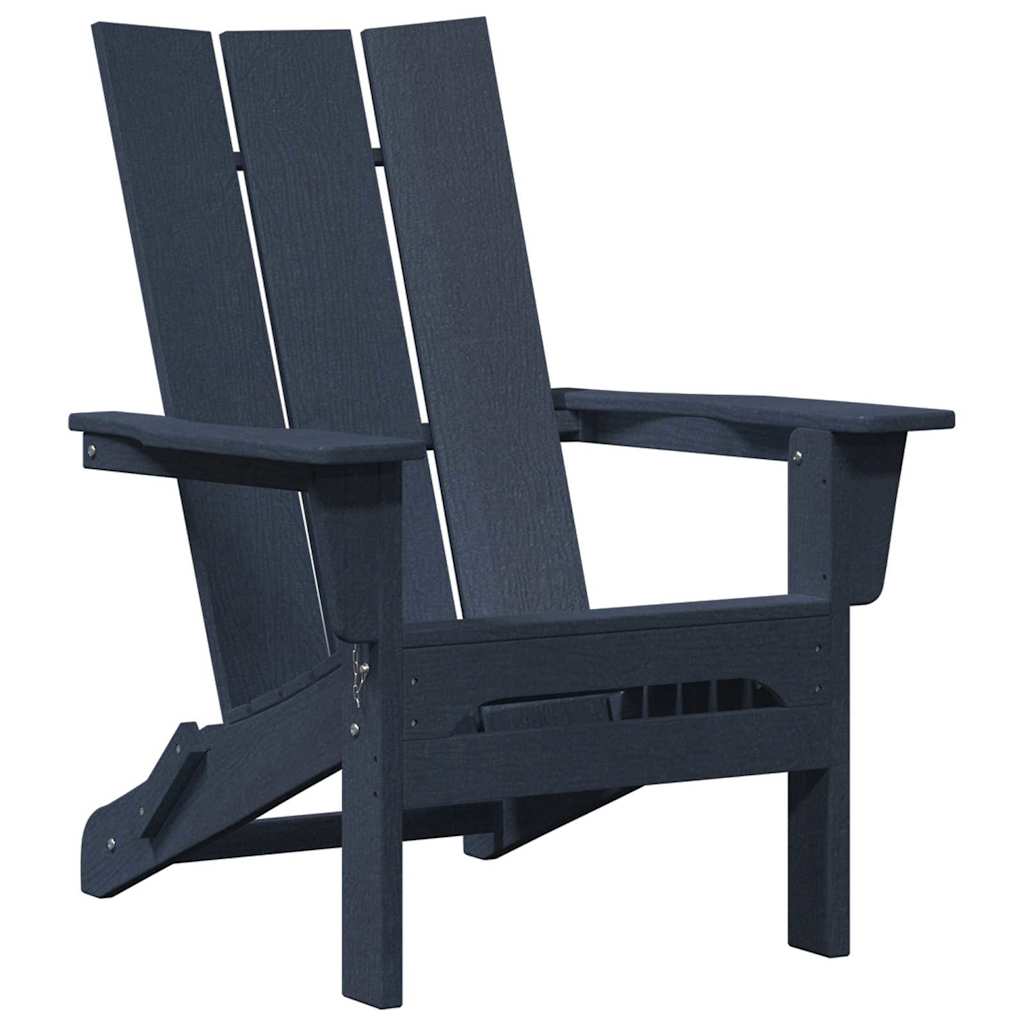 vidaXL Składany fotel Adirondack Granatowy 80,5 x 74,5 x 92 cm HDPE