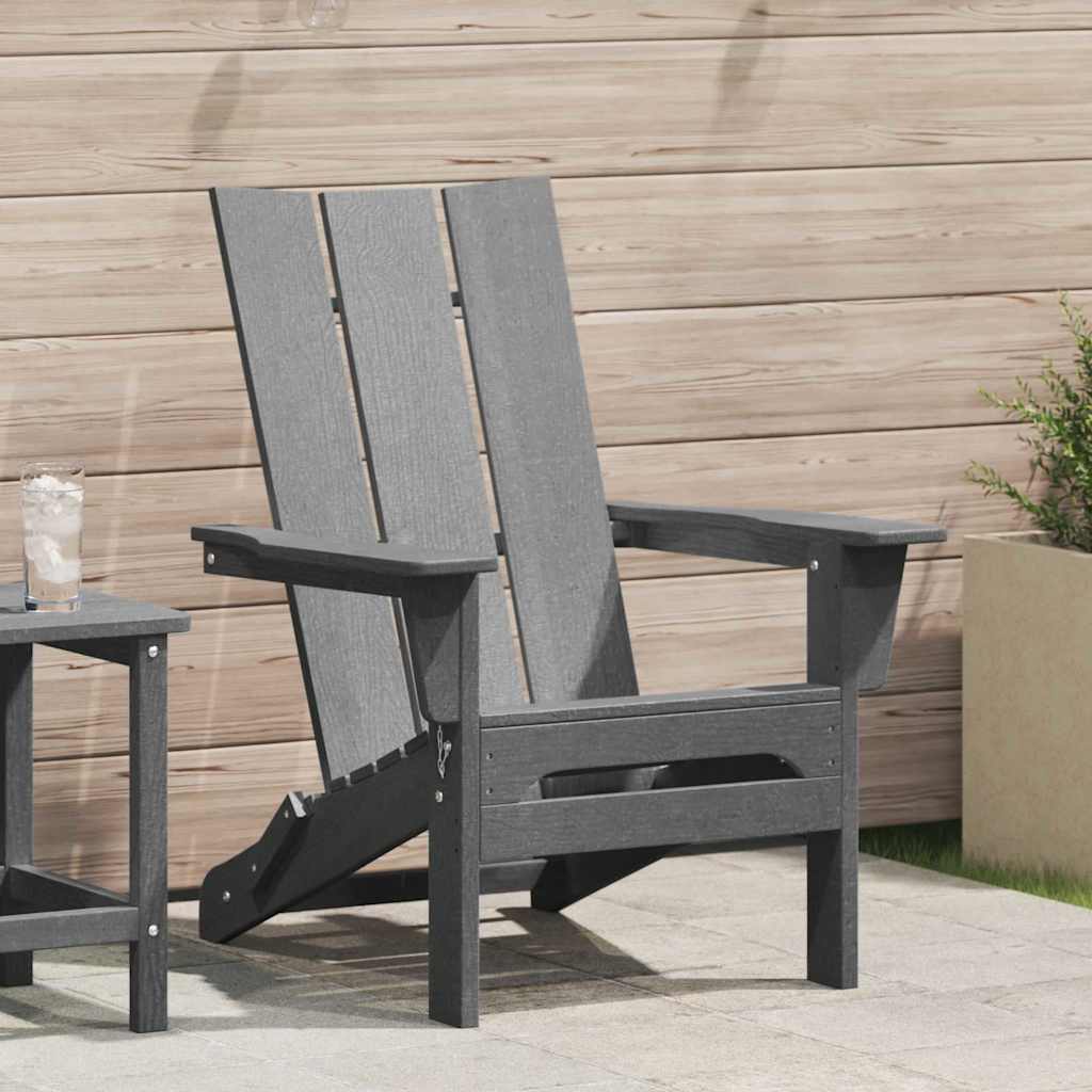 vidaXL Składany fotel Adirondack Jasnoszary 80,5 x 74,5 x 92 cm HDPE