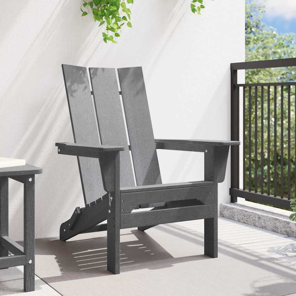 vidaXL Składany fotel Adirondack Jasnoszary 80,5 x 74,5 x 92 cm HDPE