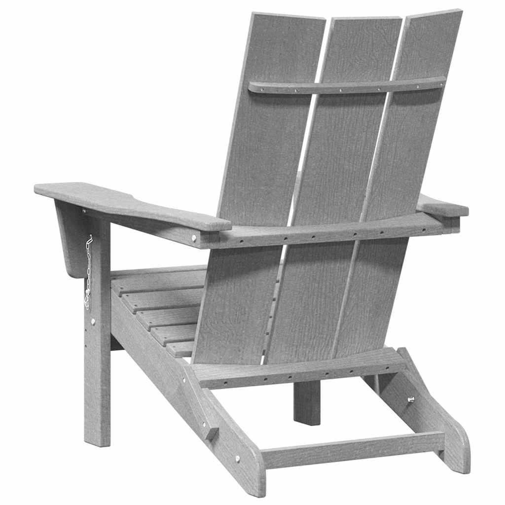 vidaXL Składany fotel Adirondack Jasnoszary 80,5 x 74,5 x 92 cm HDPE