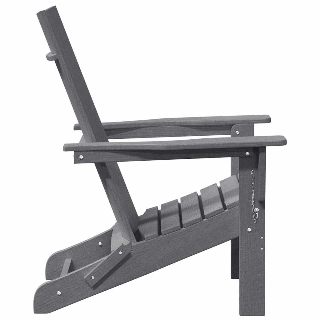 vidaXL Składany fotel Adirondack Jasnoszary 80,5 x 74,5 x 92 cm HDPE