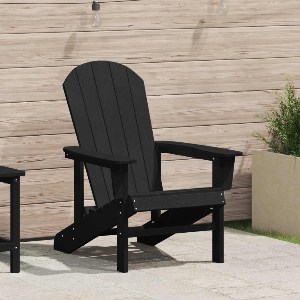 vidaXL Krzesło Adirondack Czarny 82 x 74 x 92 cm HDPE