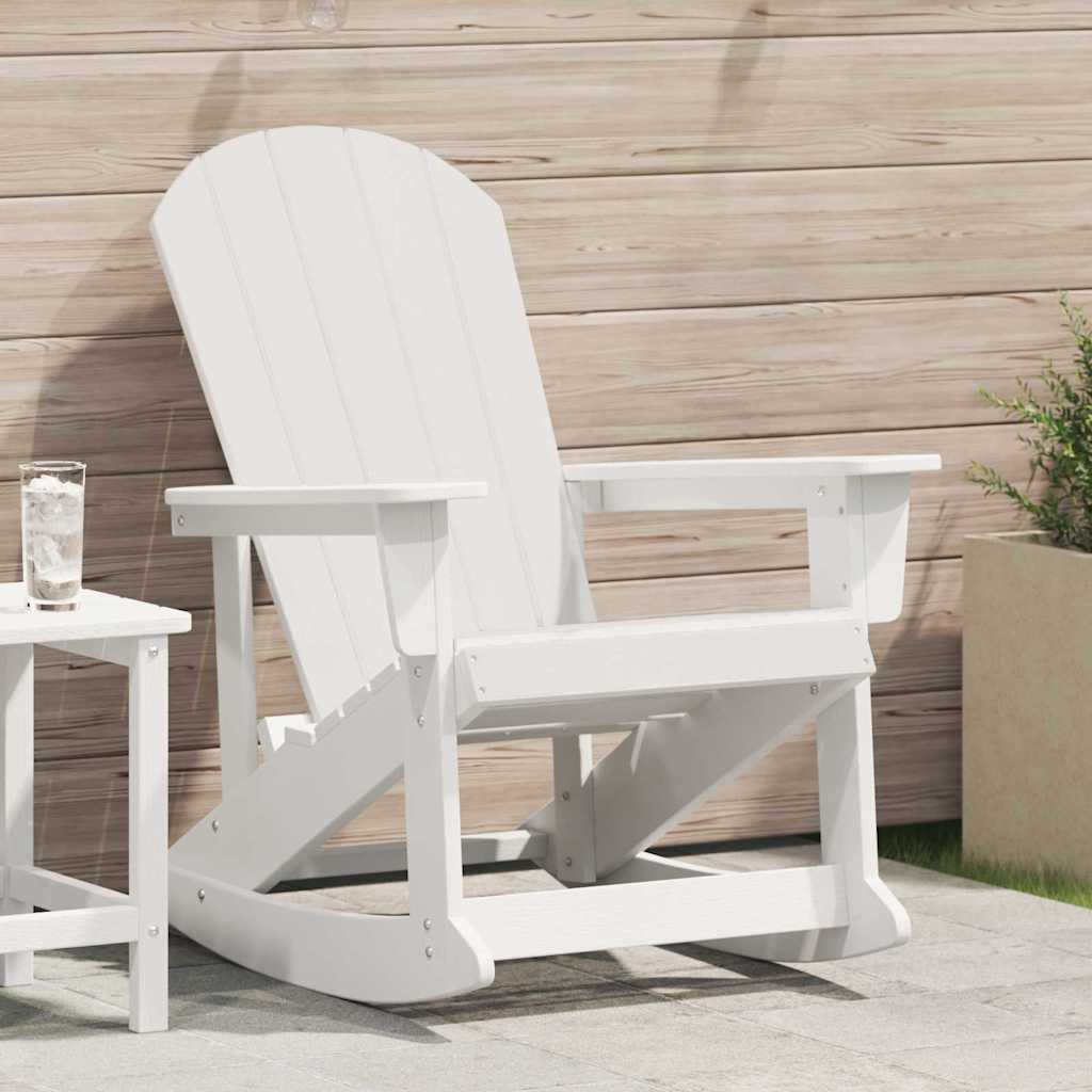 vidaXL Fotel bujany Adirondack Biały 92 x 73,5 x 92 cm HDPE