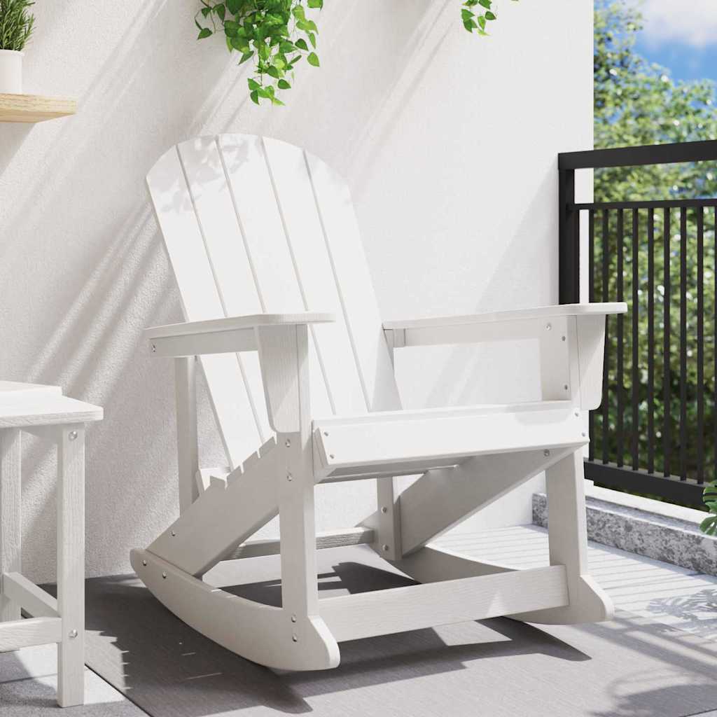 vidaXL Fotel bujany Adirondack Biały 92 x 73,5 x 92 cm HDPE