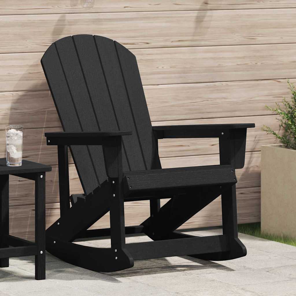vidaXL Fotel bujany Adirondack Czarny 92 x 73,5 x 92 cm HDPE