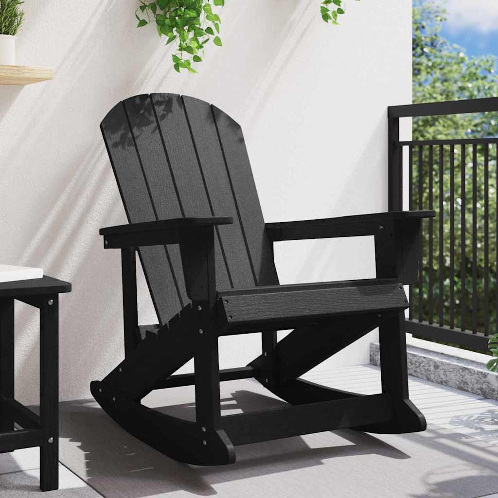 vidaXL Fotel bujany Adirondack Czarny 92 x 73,5 x 92 cm HDPE