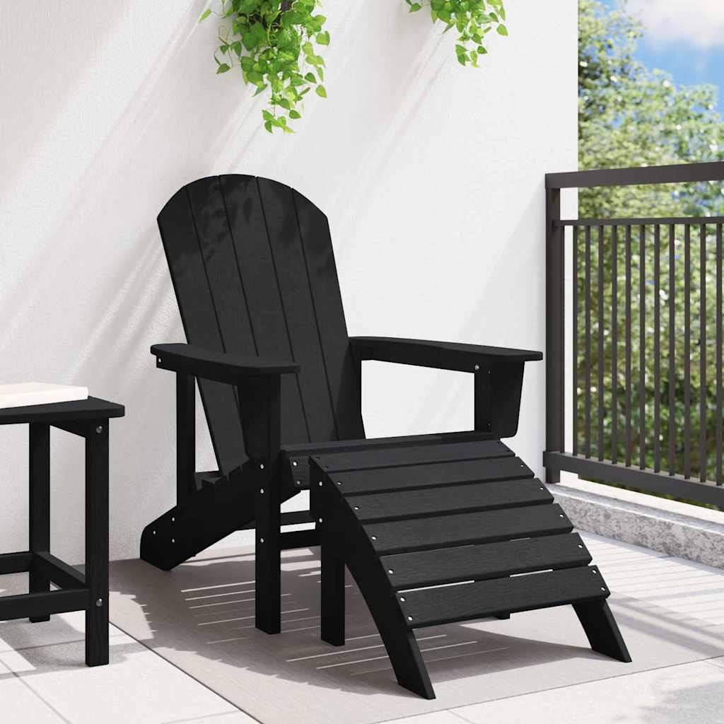 vidaXL Krzesło Adirondack Czarny 82 x 74 x 92 cm HDPE