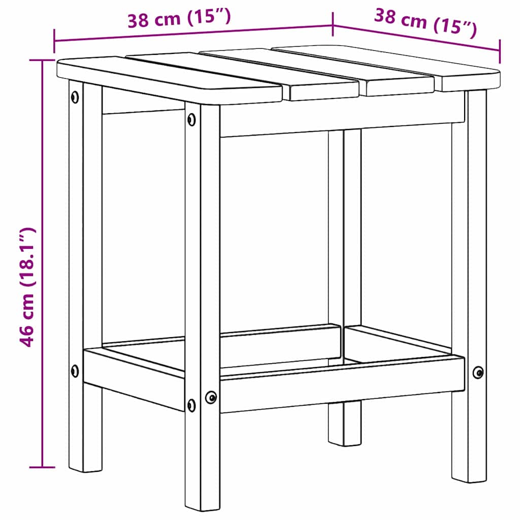 vidaXL Stolik boczny Granatowy 38 x 38 x 46 cm Polietylen