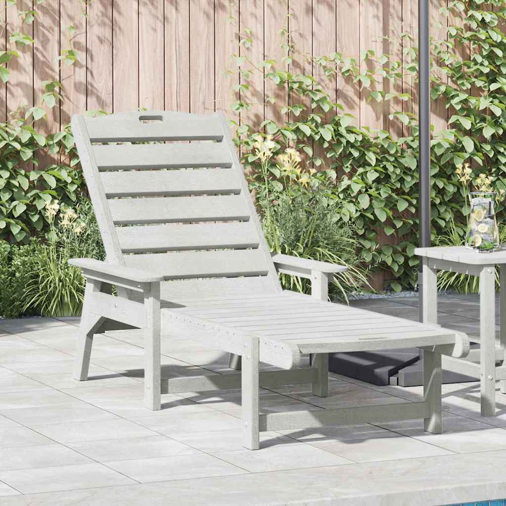 vidaXL Leżak Biały 195,5 x 53 x 98,5 cm HDPE