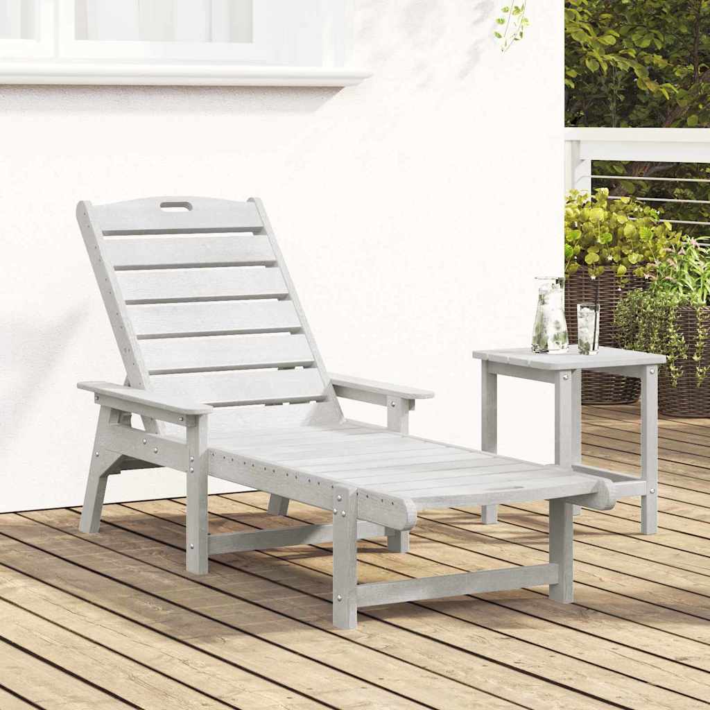 vidaXL Leżak Biały 195,5 x 53 x 98,5 cm HDPE