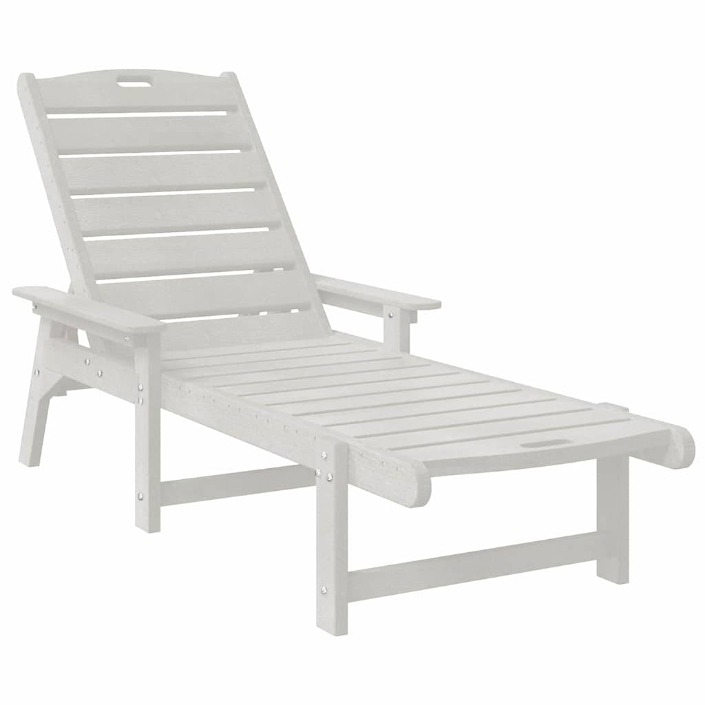 vidaXL Leżak Biały 195,5 x 53 x 98,5 cm HDPE