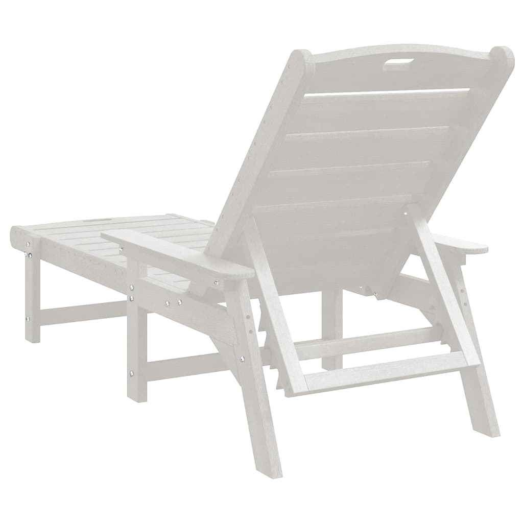 vidaXL Leżak Biały 195,5 x 53 x 98,5 cm HDPE