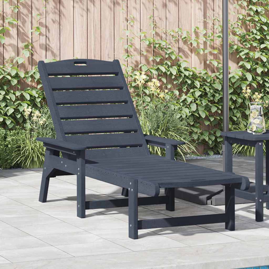vidaXL Leżak Granatowy 195,5 x 53 x 98,5 cm HDPE