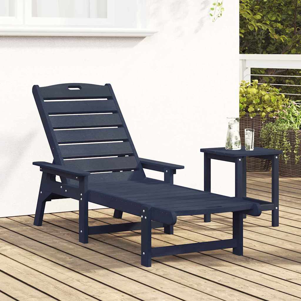 vidaXL Leżak Granatowy 195,5 x 53 x 98,5 cm HDPE