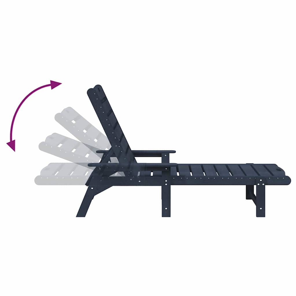 vidaXL Leżak Granatowy 195,5 x 53 x 98,5 cm HDPE