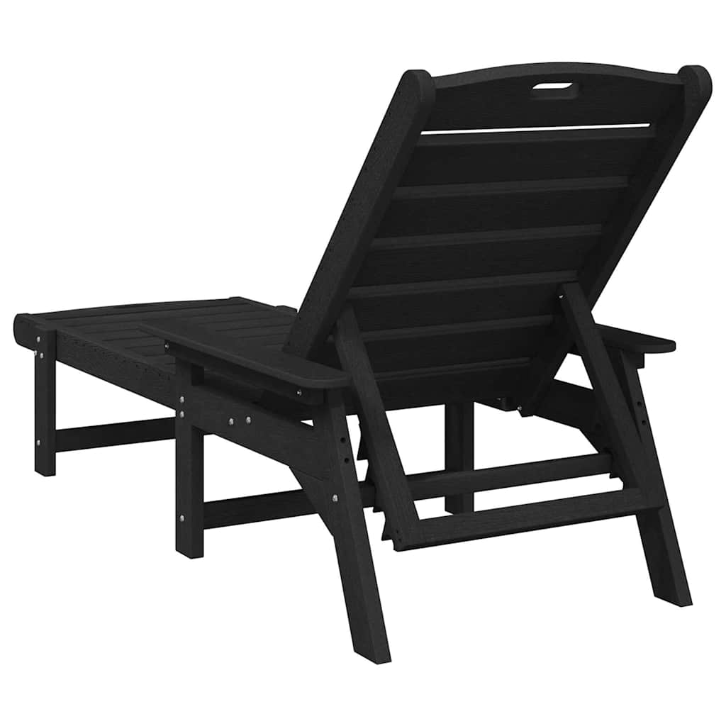vidaXL Leżak Czarny 195,5 x 53 x 98,5 cm HDPE
