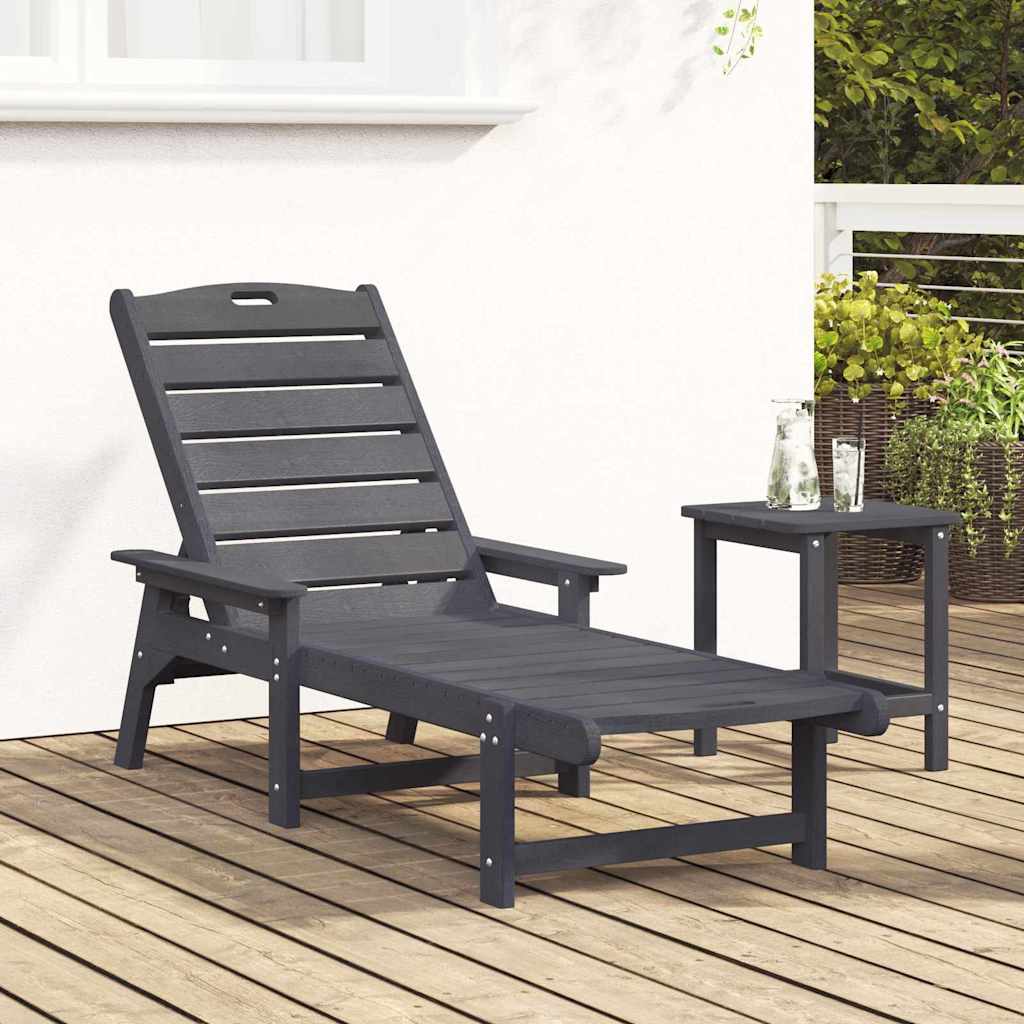 vidaXL Leżak Jasnoszary 195,5 x 53 x 98,5 cm HDPE
