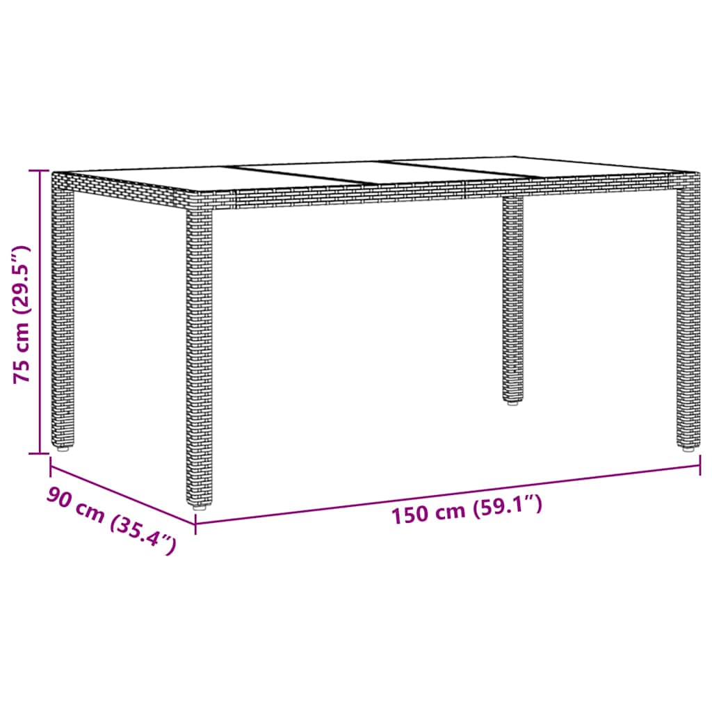 vidaXL Zestaw do jadalni w ogrodzie 7 pcs Brązowy polirattan