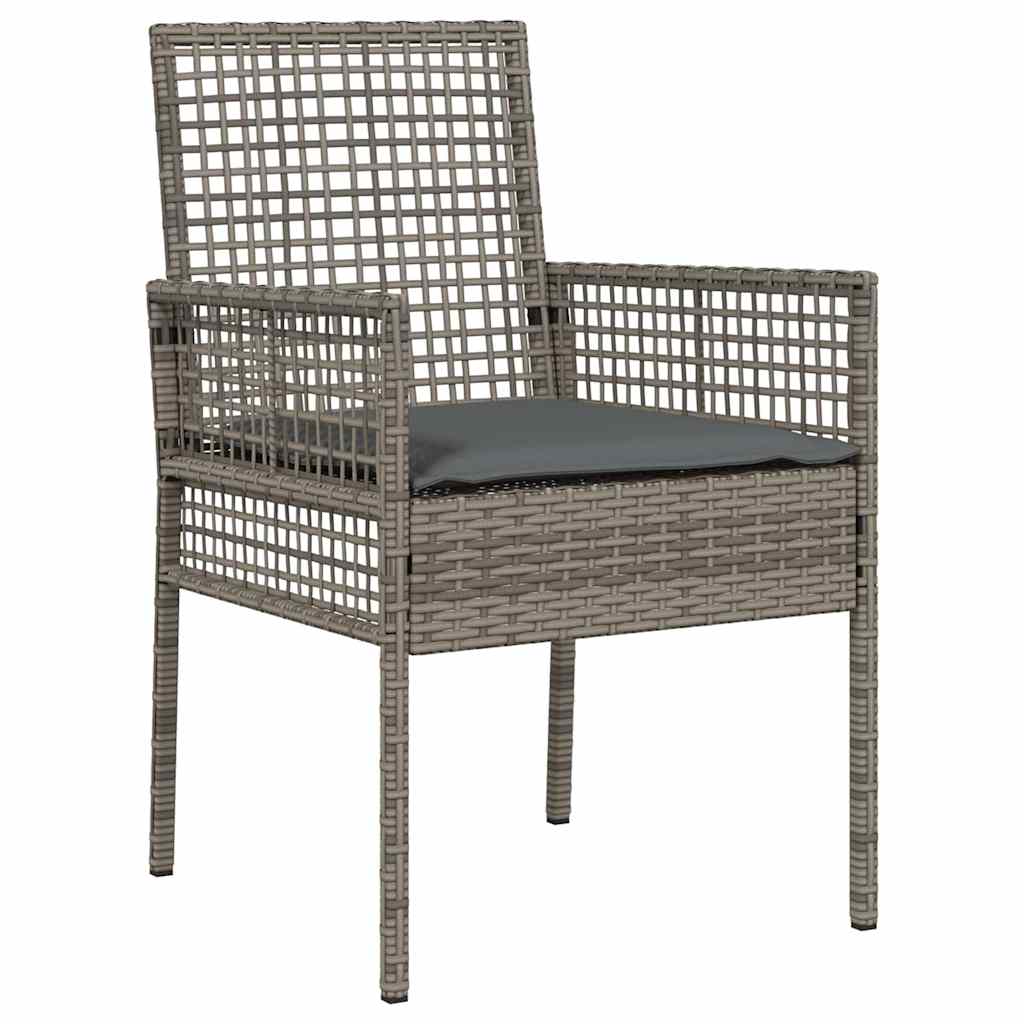 vidaXL Zestaw do jadalni w ogrodzie 3 pcs Szary polirattan