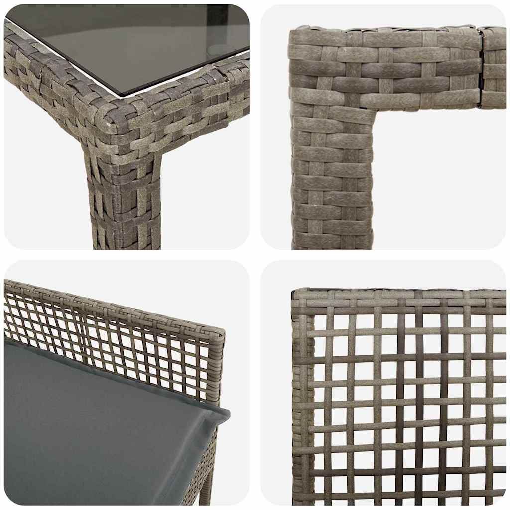 vidaXL Zestaw do jadalni w ogrodzie 9 pcs Szary polirattan