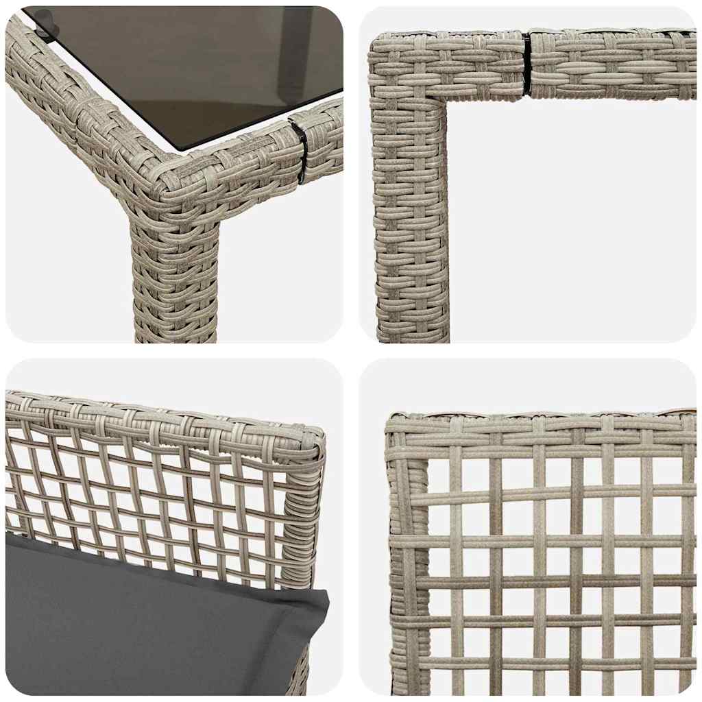 vidaXL Zestaw do jadalni w ogrodzie 5 pcs Jasnoszary polirattan
