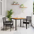 vidaXL Zestaw do jadalni w ogrodzie 3 pcs Czarny polirattan