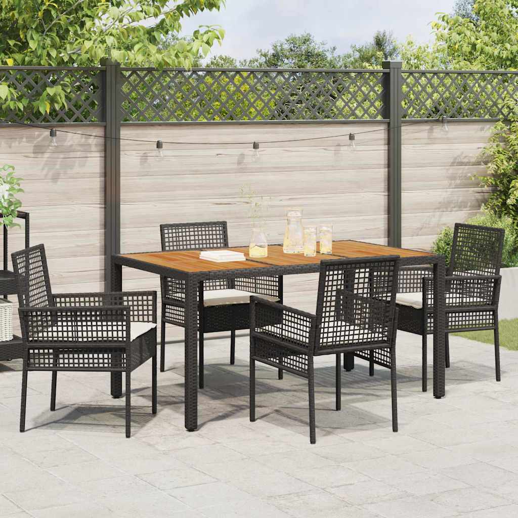 vidaXL Zestaw do jadalni w ogrodzie 5 pcs Czarny polirattan