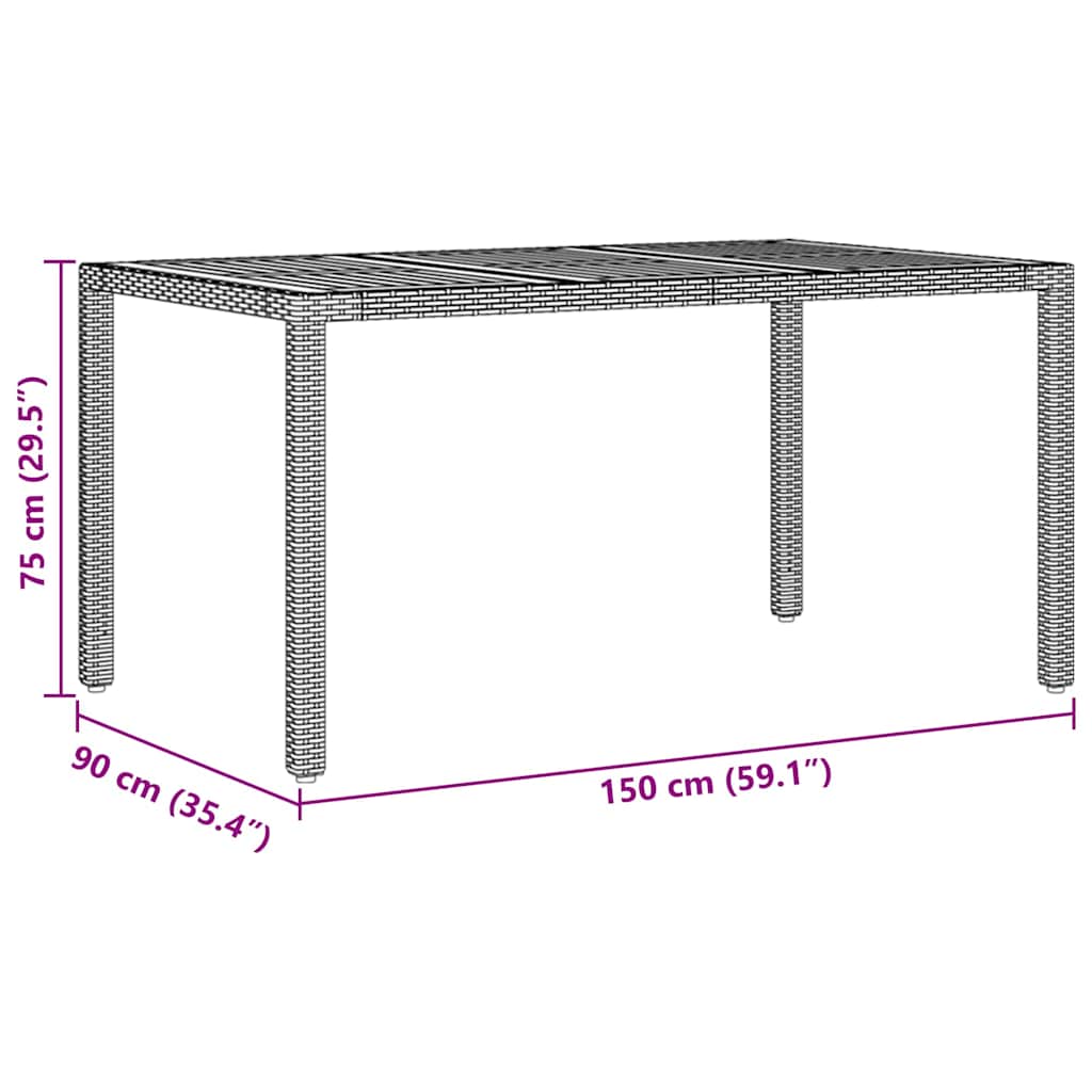 vidaXL Zestaw do jadalni w ogrodzie 5 pcs Czarny polirattan