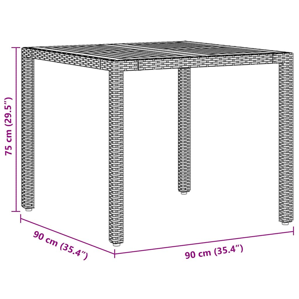 vidaXL Zestaw do jadalni w ogrodzie 3 pcs Szary polirattan